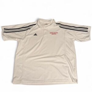 Adidas White Polo with Black Stripes